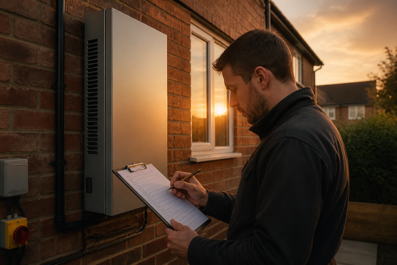 Installer evaluation checklist illustrated in a UK home setting
